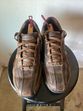 Skechers Men's Memory Form 2 Tone Brown Leather Size 13